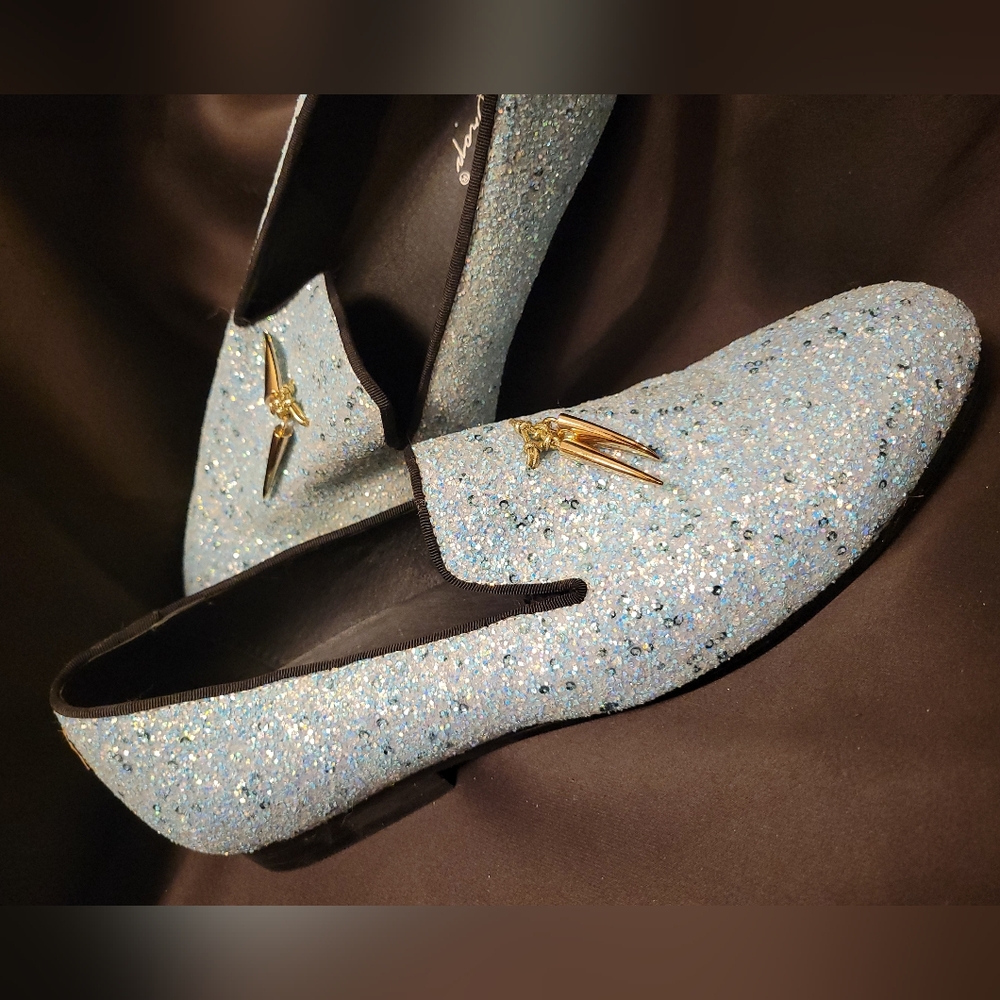 Men's Sparkling Blue Loafers Size 14
